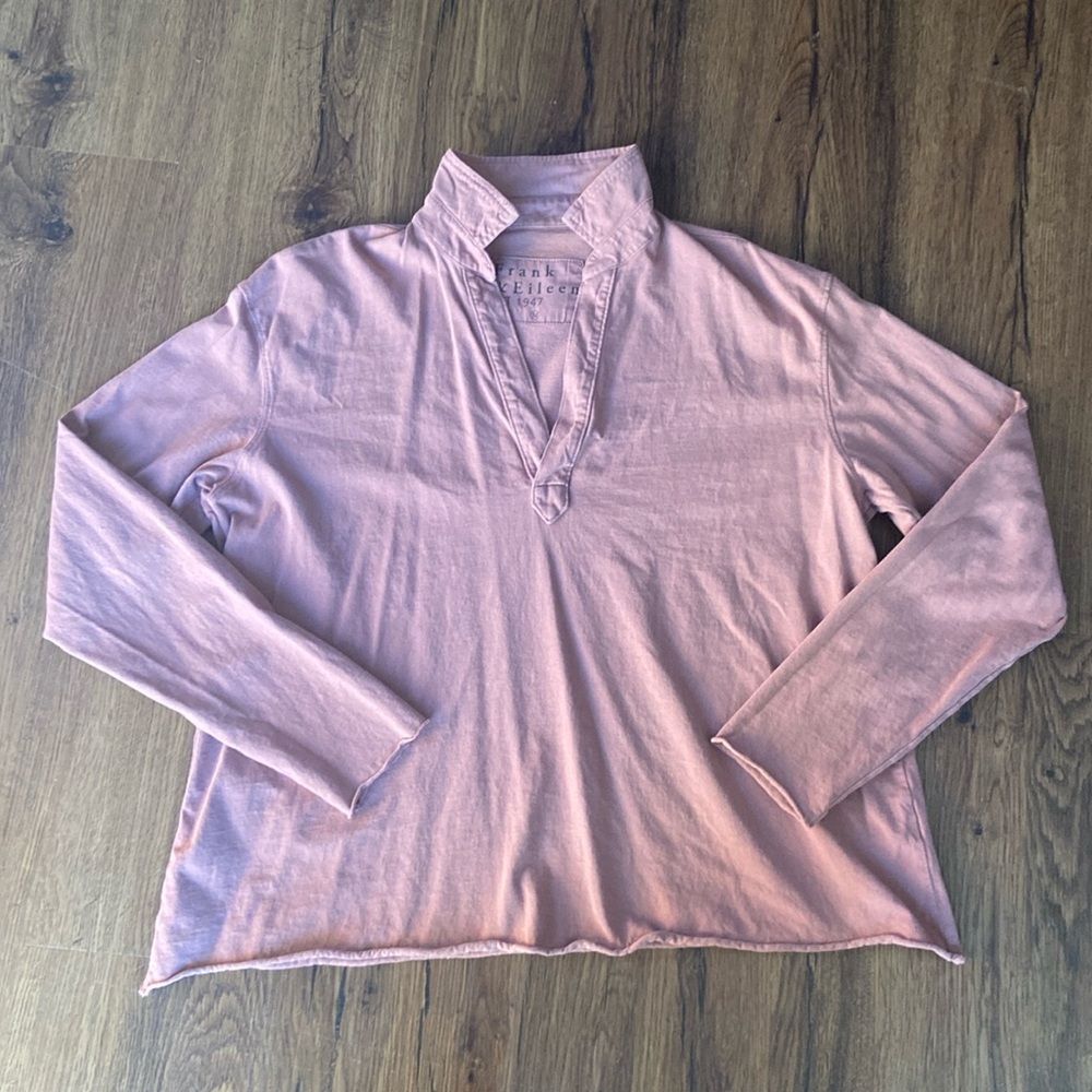 Frank & Eileen Popover Henley LS Tee in dusty rose size medium